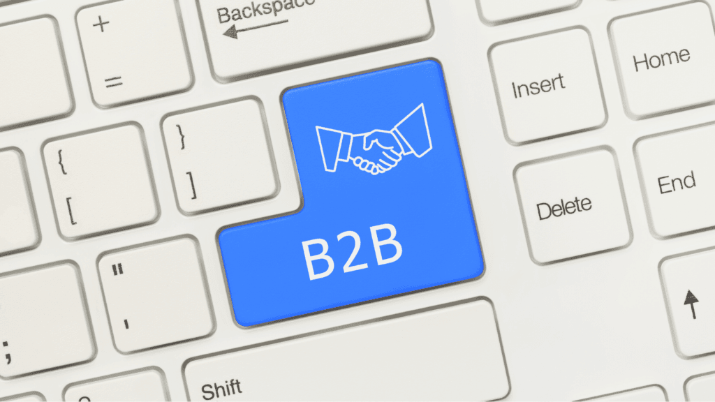 Teclado de computador com a palavra "b2b"